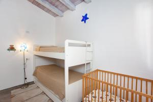 a bedroom with bunk beds in a room with a staircase at Risveglio con alba in San Teodoro