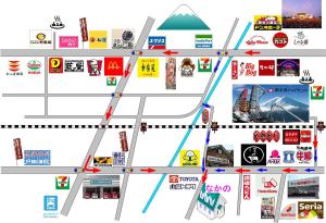 a map of the city of osaka with attractions at Minshuku Nakano in Fujiyoshida