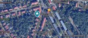 a map of a city with a hot air balloon at Apartment Alter Fritz in Potsdam