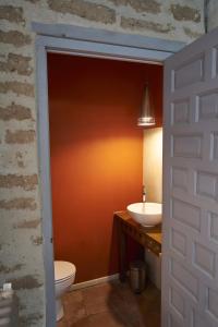 a bathroom with a toilet and a sink at Reoyo 2 in Mambrilla de Castrejón +3 photos