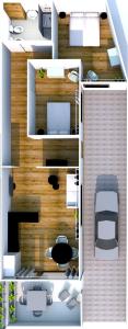 a floor plan of an office with a desk at Videre Lodge Gantkofel in Gargazzone
