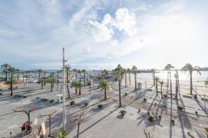 a park with palm trees and a beach at Marítimo 46 in Alcudia