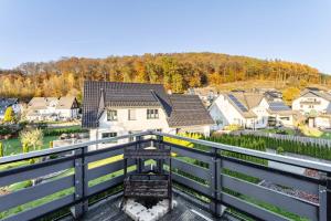a view from the balcony of a house at Ferienwohnung Desmecke in Olsberg