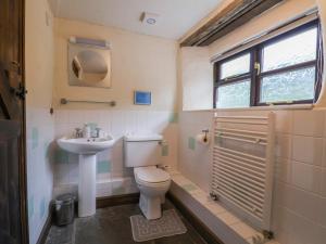 a bathroom with a toilet and a sink at Cider House - near Lyme Regis in Axminster +34 photos