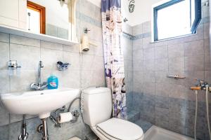 a bathroom with a toilet and a sink at Daratos studio 2 in Kefallonia