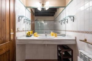 a bathroom with a sink and a mirror at Casa Fontanals de Cerdanya in Soriguerola +25 photos