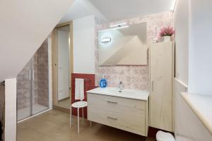 a bathroom with a sink and a shower at Casa Imperati in Agerola +11 photos