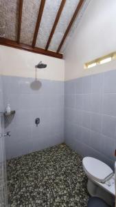 a bathroom with a toilet and a shower at Saluvi Hill's in Pulau Sarang +41 photos