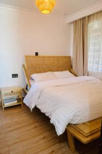 a bedroom with a large bed and a window at Kisii cottage in Kisii