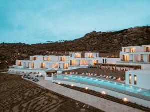 a rendering of a villa with a swimming pool at Mykonos Flow Super Paradise, Adults Only by Mr and Mrs White in Super Paradise Beach