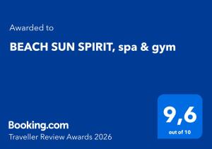 a screenshot of a cell phone with the words beach sun spam and gym at BEACH SUN SPIRIT, spa & gym in La Manga del Mar Menor +240 photos