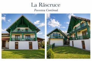 two pictures of a house with the title la resistance porsche committee at La Răscruce in Gărâna