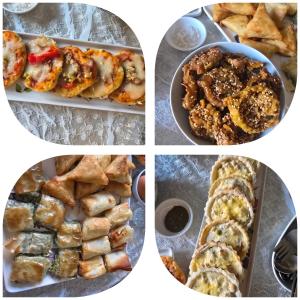 a collage of four pictures of different types of food at Appartement familial شقة للعائلة in Meknès +14 photos