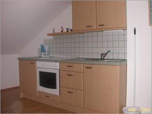 a kitchen with a sink and a stove at Hanko Martina in Litschau