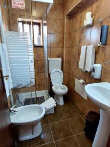 a bathroom with a toilet and a sink at Residencia do Parque in Odeceixe