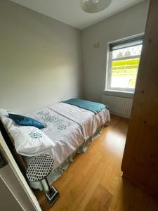 a bedroom with a bed in a room with a window at Island Place in Castleisland
