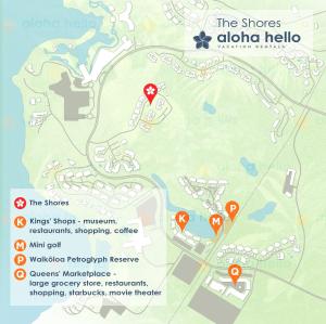 a map of the sites at the aloha club at New Sunset Villa Ocean Side Lanai Pool Kings in Waikoloa