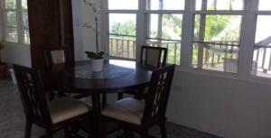 a dining room table with chairs and a plant on it at Tropical to go! Apt 1 in Fajardo