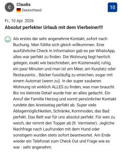 a screenshot of a cell phone with a list of items at Ostsee-Urlaub-Zempin direkt am Küstenwald, nur wenige Minuten zum Strand, optimal für Paare mit 1 Hund bis 45 cm Schulterhöhe in Zempin