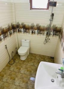 a bathroom with a toilet and a sink at Ehana holiday in Tangalle