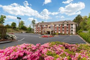 a rendering of a hotel with flowers in a parking lot at Comfort Inn & Suites Suwanee - Sugarloaf in Suwanee