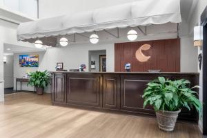 an office with a reception desk and potted plants at Comfort Inn & Suites Suwanee - Sugarloaf in Suwanee +28 photos