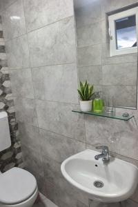 a bathroom with a sink and a toilet at Nina Apartments in Negotin +87 photos