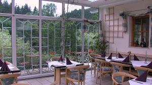 Restaurace v ubytování Landgasthof zum Hirschenstein, Pension Garni