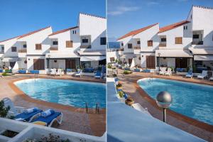 two pictures of a hotel with a swimming pool at El Molino Agaete in Puerto de las Nieves +11 photos