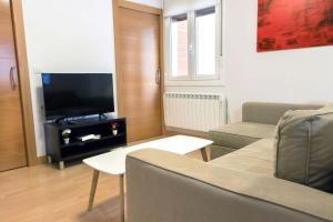 a living room with a couch and a television at Apartamento Vitoria in Vitoria-Gasteiz