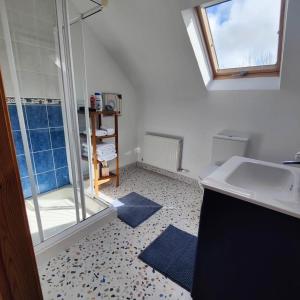a bathroom with a shower and a sink at Boherbui B&B in Doolin