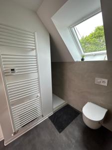 a bathroom with a toilet and a window at La parenthèse in Artolsheim +19 photos