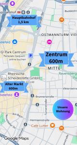 a map of zermatt and its attractions at Bielefeld Grand Central Residence in Bielefeld