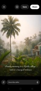 a mobile phone screenshot of a palm tree at Celestial Homestay in Wayanad