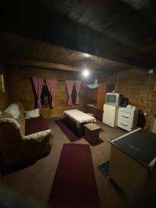 a living room with a couch and a tv at Milov konak in Berane