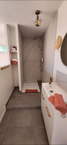 a bathroom with a shower and a sink at Les Suites du XV in Cap d'Agde +60 photos