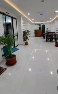 an empty room with potted plants in a building at Zoz jhodpur in Jodhpur
