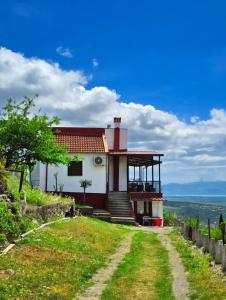a house on a hill with a road in front at Villa Ivanovic in Podgorica