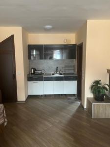 a kitchen with a sink and a counter top at Семеен хотел Струма in Boboshevo