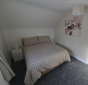 a bedroom with a bed and a picture on the wall at Teach Na Dálaigh in Annagry