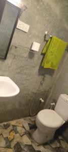 a bathroom with a toilet and a sink at Lighthouse Peacock Villa in Dondra West