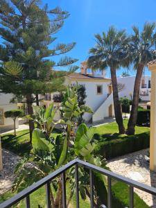 a view from the balcony of a house with palm trees at Casa Indalo Vera Coast in Vera