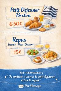 a flyer with a bunch of food on plates at La petite caravane de Vallye in Maxent