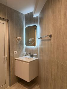 a bathroom with a sink and a mirror at --HOTEL DEAL-- Rooms With Castle View in Krujë +211 photos