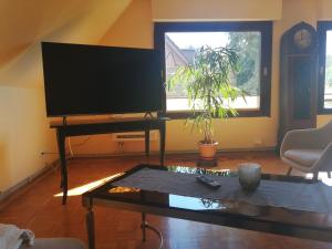 Televizorius ir (arba) pramogų centras apgyvendinimo įstaigoje Ferienwohnung Varmissen nah bei Göttingen