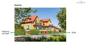 an image of a house with a garden at Apartment in central Båstad in Båstad