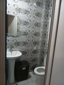 a bathroom with a toilet and a sink at Agmashenebeli house 3 in Mtskheta +8 photos
