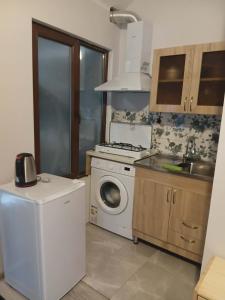 a kitchen with a washing machine and a washer at Agmashenebeli house 3 in Mtskheta
