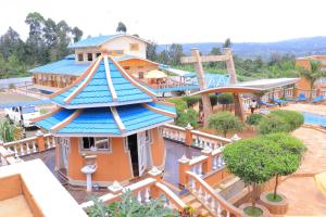 an overhead view of a resort with a pool at Maya Holiday Point in Ogembo