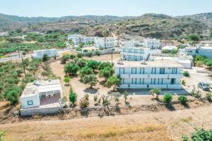 an aerial view of a village with white buildings at Xenia's House in Kefalos